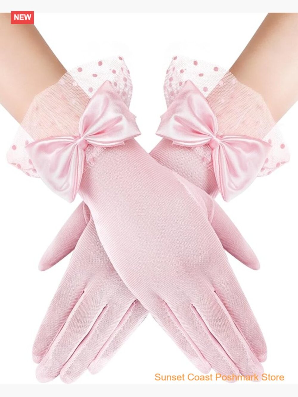 Women Lace Gloves Wedding Tea Party Bow Short Mitten Elegant Accessories Opera